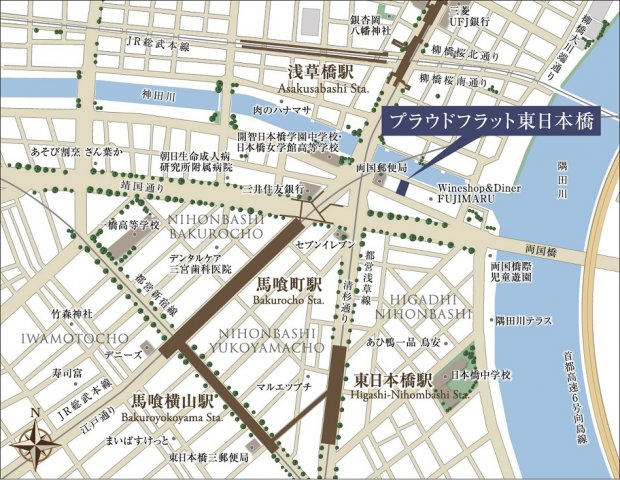 プラウドフラット東日本橋の地図