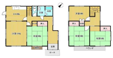 加須市向古河　中古一戸建ての間取り|全居室６帖以上のゆとりのある間取り♪