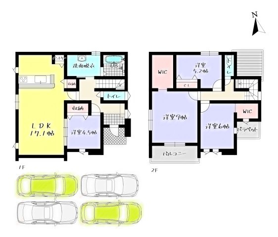Adoble+ーアドブル＋小倉南区田原新町1丁目4期　【小倉南区　新築戸建て】の間取り
