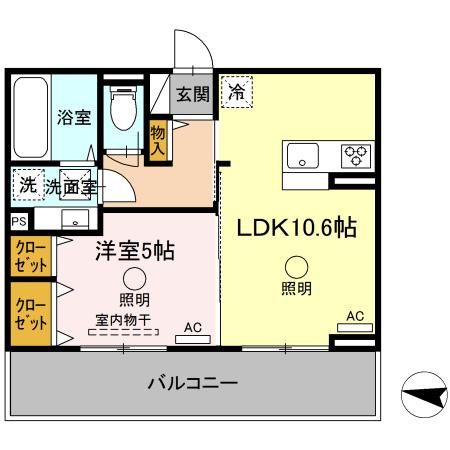 熊本市中央区出水６丁目のアパートの間取り
