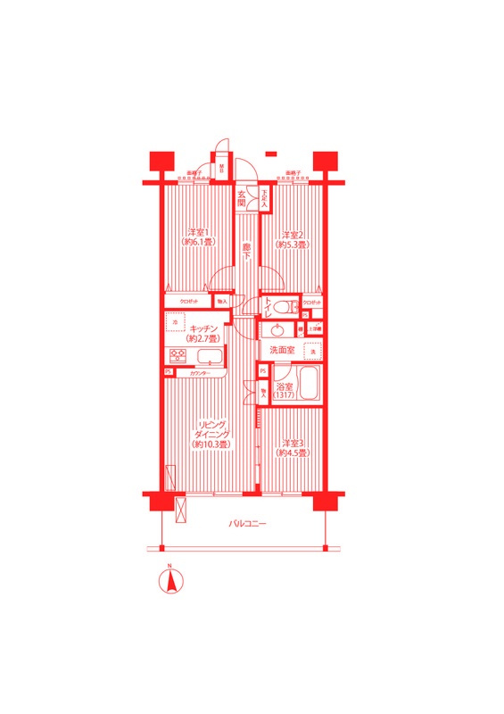 ピエス綱島の間取り
