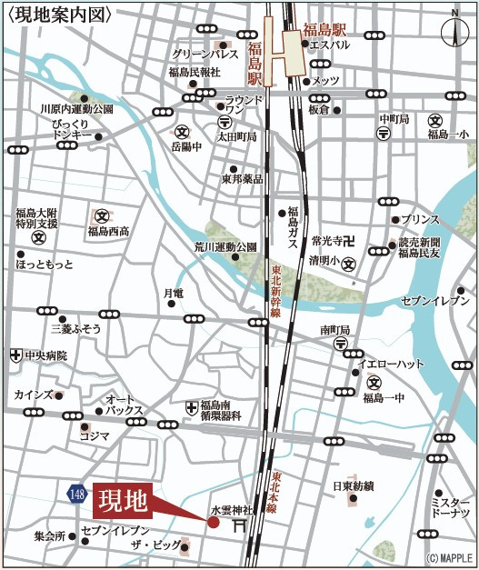 新築戸建・新築建売　福島市大森・太平寺　杉妻小・福島第一中の地図|現地案内図