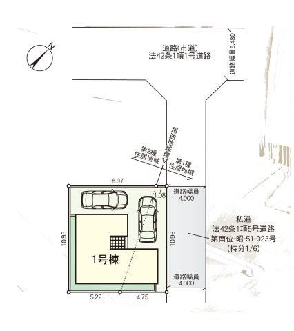 福岡市南区弥永5丁目第15-1棟（1号棟）の区画図|配置図（1号棟）
