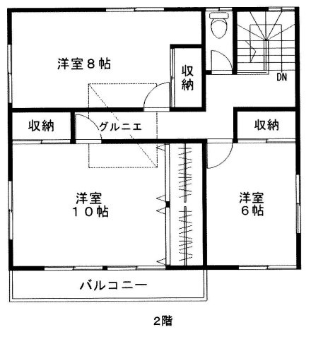 境南町５丁目貸家の間取り|2階間取り
