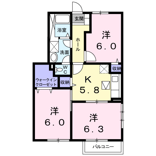 ウッドイン　１番館の間取り