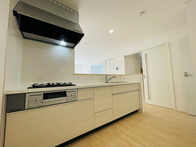 豊田市野見山町第6　新築分譲住宅　全2棟　1号棟のキッチン|使い勝手の良いシステムキッチン。