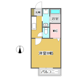 【間取り】 | ジュネス大黒 | 1Ｋ