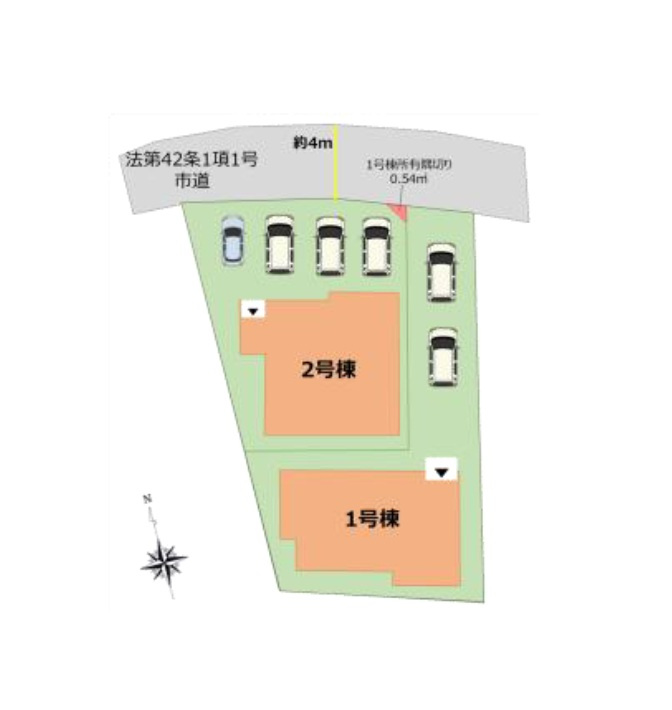 福岡市南区老司5丁目第5-2棟（1号棟）の区画図|配置図