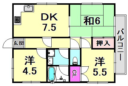 セントラルハイツ三宮東の間取り