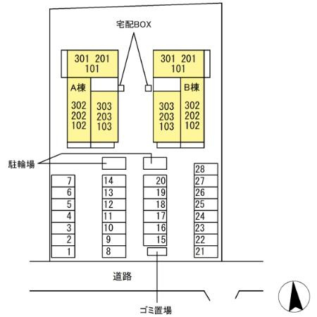 Pure Wind Garden B棟の区画図