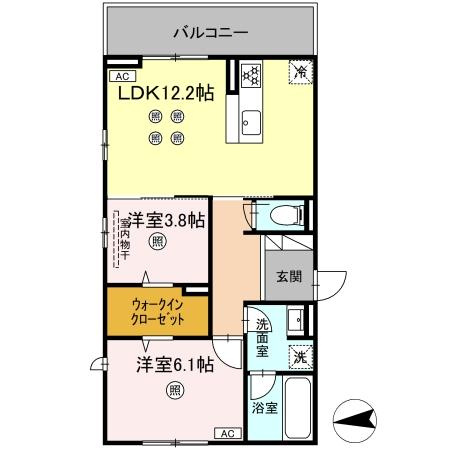 Pure Wind Garden B棟の間取り