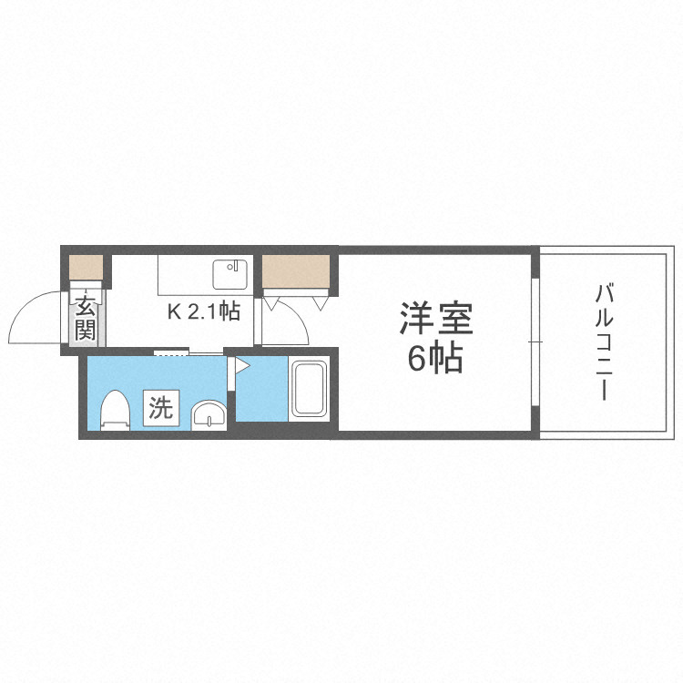 大阪市東成区東小橋２丁目の賃貸マンションの間取り