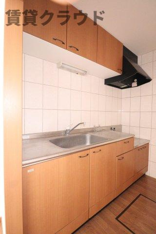 パレスコートのキッチン|ガスコンロ2口設置可能です！