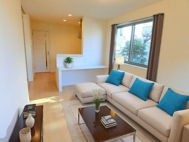 光ハウスの居間・リビング|※家具はCG生成の為、実際に家具はついてきません。ご注意くださいませ。