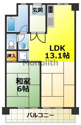 泉北原山台１丁２号棟の間取り