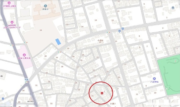 売地　上尾市小泉7-7-10の地図