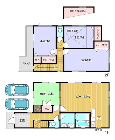 岸和田市西之内町　中古戸建の間取り