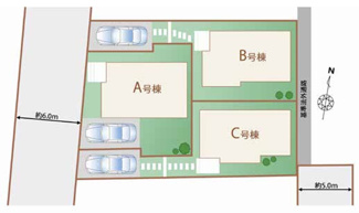 【区画図】 | 【仲介手数料無料！！】日野市落川　新築戸建て（全3棟）B号棟　3990万円