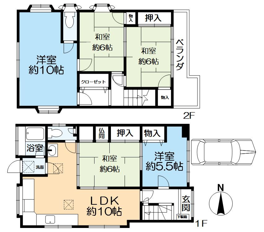奈良県橿原市縄手町戸建の区画図