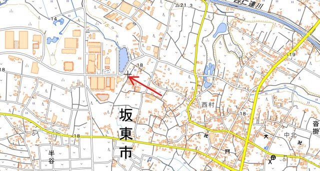 坂東市土地の地図