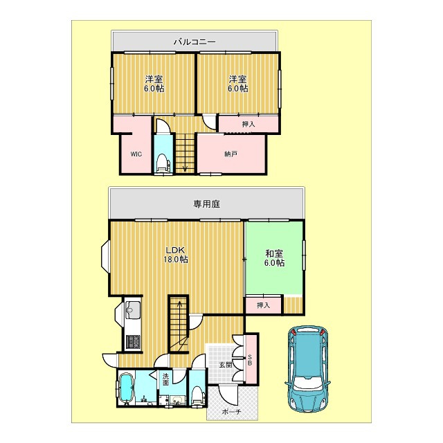 外院3丁目戸建の間取り