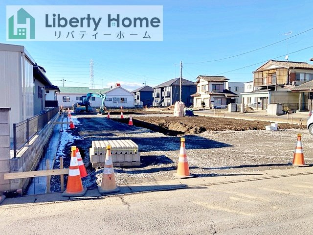 第2古河市諸川　新築戸建　2号棟の前面道路含む現地写真