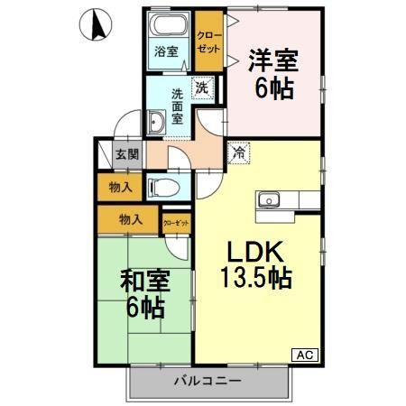 ウィルモア床波B棟の間取り