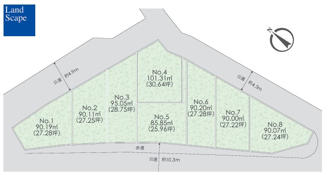 戸塚区名瀬町 土地 2220万円の区画図