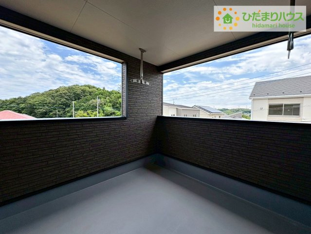 東海村村松第6　新築戸建　1号棟のバルコニー|広々としたバルコニー。お洗濯物もぜーんぶ干せちゃいます！！