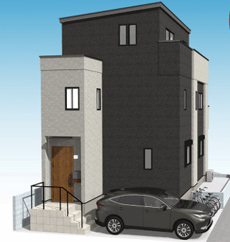 上福岡　新築戸建ての外観パース