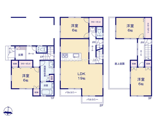 春日部市南4丁目第6期　新築一戸建ての間取り