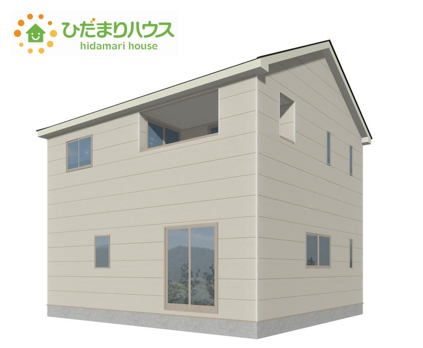 東海村村松第6　新築戸建　2号棟の外観パース|白を基調とした明るい印象を受ける外観です！