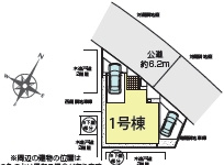 川越市鯨井　可変型3LDK+カースペース付き　新築戸建ての区画図