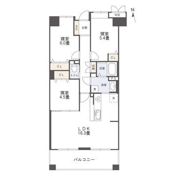 サーパス滑石の間取り