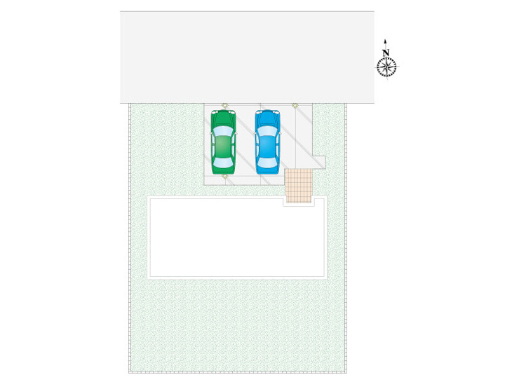 新築　甘楽町金井　全4区画　2号棟　の区画図|2号棟　区画図　北側接道幅員約6.0ｍ
