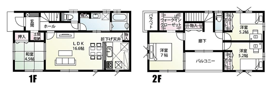 古河市坂間　新築戸建の間取り