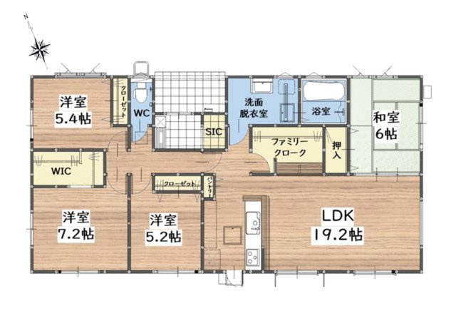 筑紫野市大字阿志岐第3-3棟（3号棟）の間取り|全居室収納付きで便利です。
