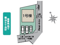 川越市上戸新町　可変型3LDK+カースペース3台付き　新築戸建の区画図