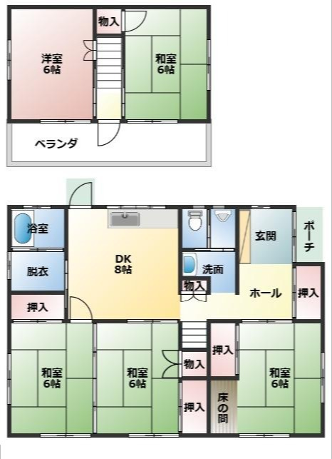 都城市一万城町の中古一戸建の間取り