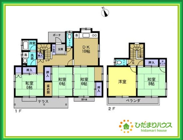 常陸太田市真弓町　中古戸建の間取り|部屋数豊富な5DKの間取りです。ご夫婦の趣味のお部屋も実現可能です♪