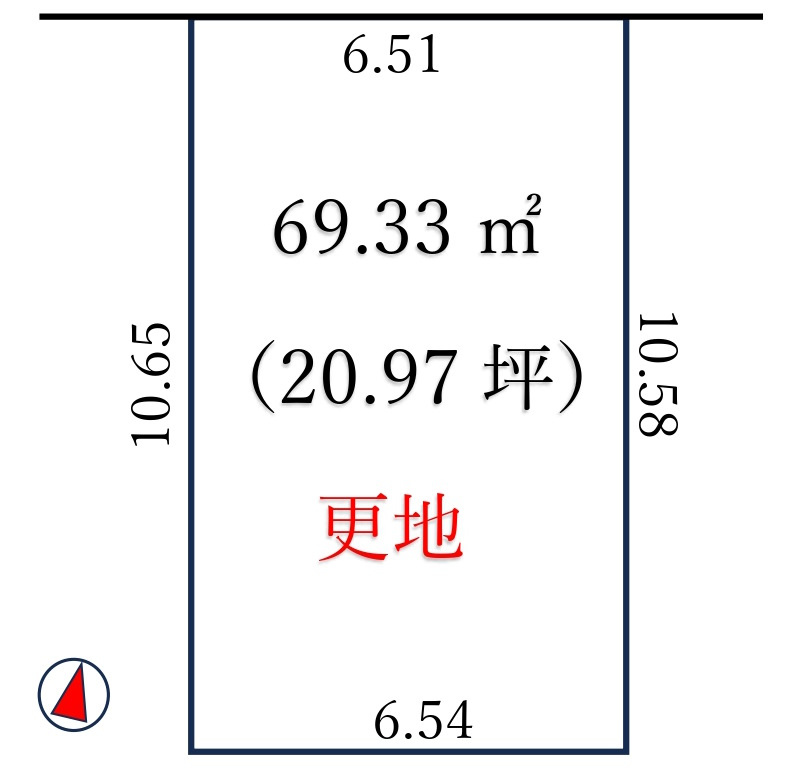 敷地面積20.97坪　売地　川越市今福
