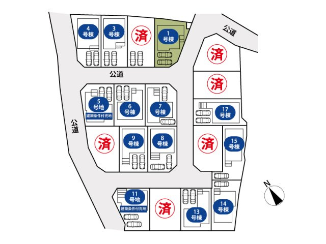 【区画図】 | 清瀬市下宿2丁目　新築一戸建住宅　全19棟　(志木本店) | 街並みが整った大型分譲地ならではの安心感。ゆとりのカースペース付きで来客時も安心です。