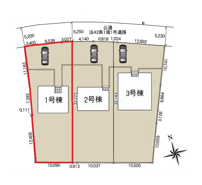 Cradlegarden　 東海村亀下　第1　1の前面道路含む現地写真|現地撮影（2026年2月）
