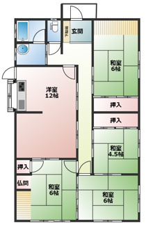 【間取り】 | 姫路市香寺町広瀬　一戸建て | 630万円、4LDK、土地面積156.92平米、建物面積86.12平米◆閑静な住宅地に佇む平屋建て♪