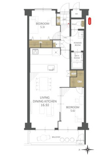 【間取り】めじろ台ハイム 