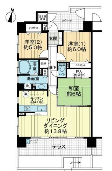 サーパス御殿前通り弐番館の間取り