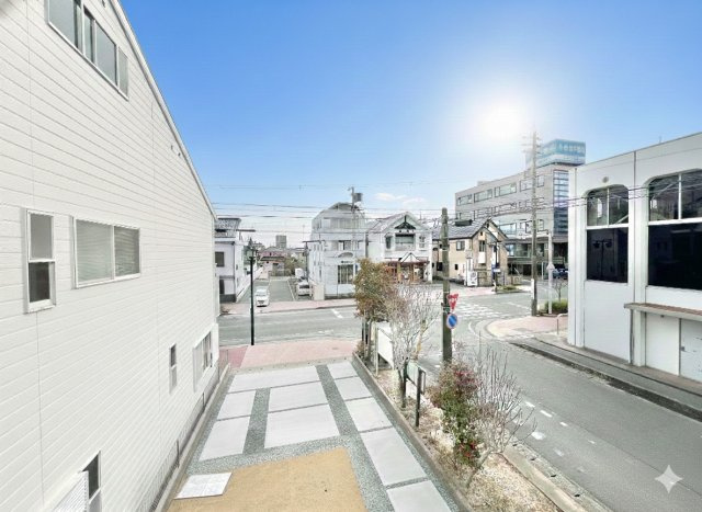 磐田市見付　2期　1号棟の展望|バルコニーからの眺望です！前面に遮る物が無く、気持ちの良い景色が広がります！