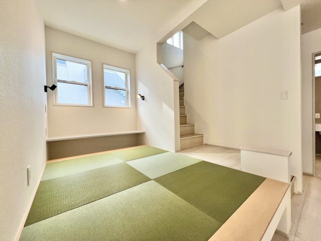 磐田市見付　2期　1号棟の和室|LDKとゆるやかにつながる3帖のマルチスキップは、お子さまの遊び場、趣味の空間など多目的に使えます！