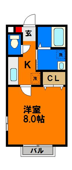 【間取り】 | エクセル8 | 女性限定のアパート♪使いやすい8帖タイプのお部屋☆エクセル8