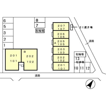 ボワ・フルール Aの区画図
